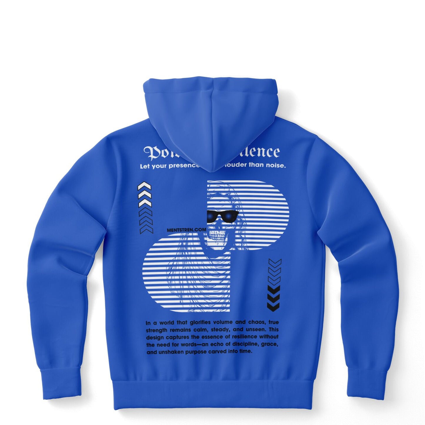 Unisex Fashion Pullover Hoodie-Power Blue