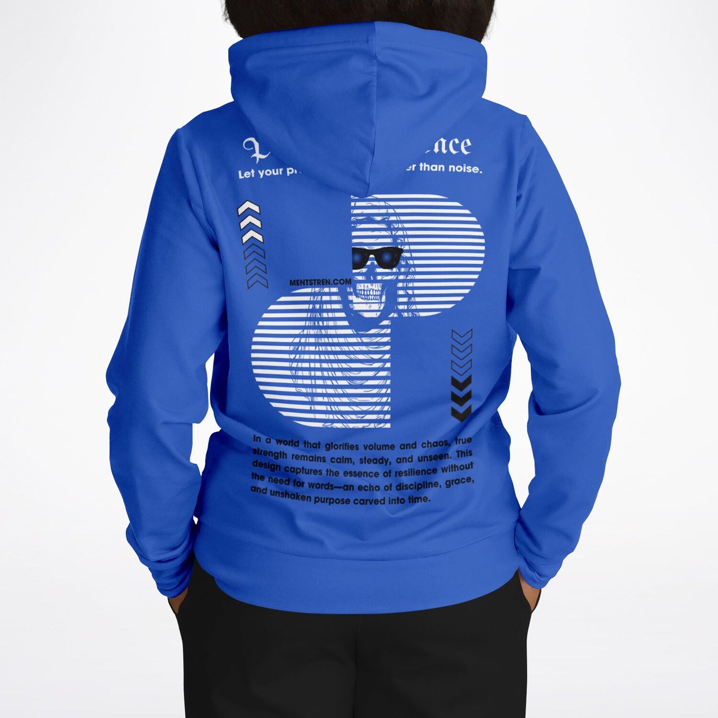 Unisex Fashion Pullover Hoodie-Power Blue